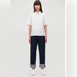 COS Turned-Up Straight Jeans Dark Indigo Selvedge Cuff 27💙